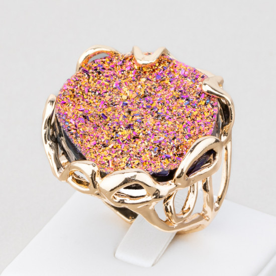 Bronze ring with a druse