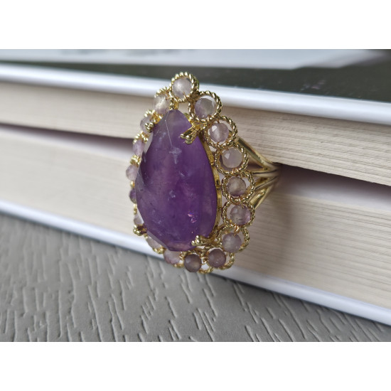 Amethyst adjustable ring