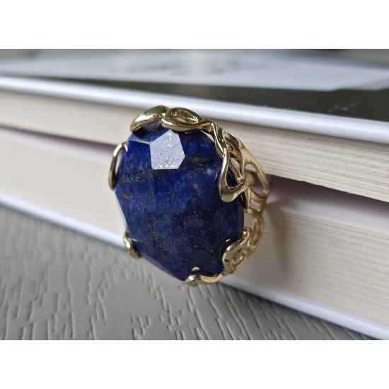 Lapis lazuli adjustable ring