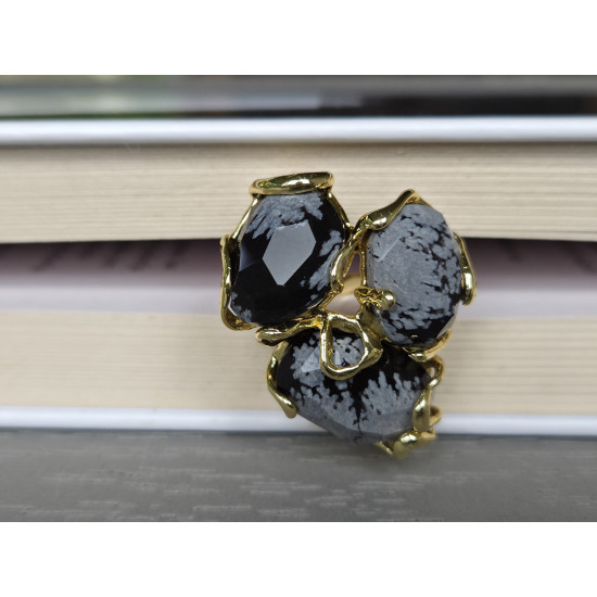 Snowflake Obsidian ring